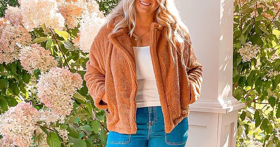 Women’s Faux Sherpa Jacket ONLY $17.99 on Amazon (Reg. $50)