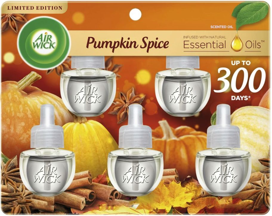 Air Wick Plug in Scented Oil Refill 5 Count pumpkin spice stock image