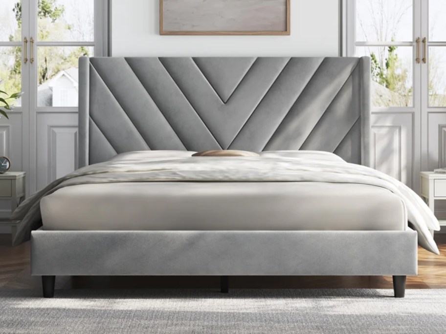 Renwick Modern Upholstered Queen Bed Frame