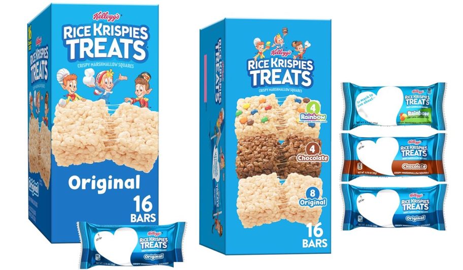 two boxes of Rice Krispies Treats