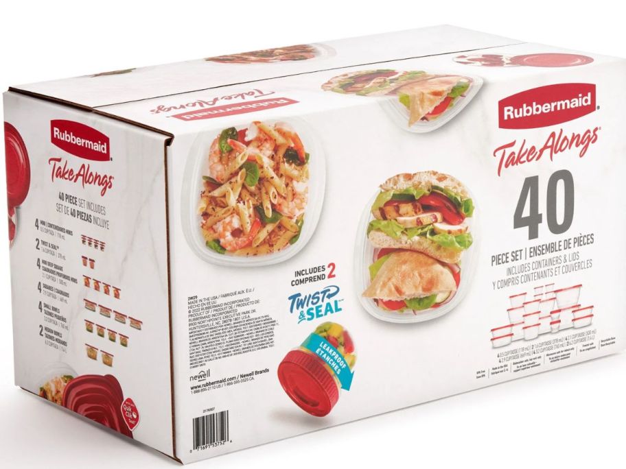 Rubbermaid TakeAlongs Food Storage 40 Piece Food Storage Set box