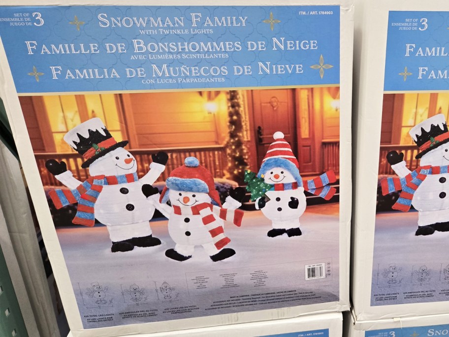 box for a snowman family outdoor christmas decoration