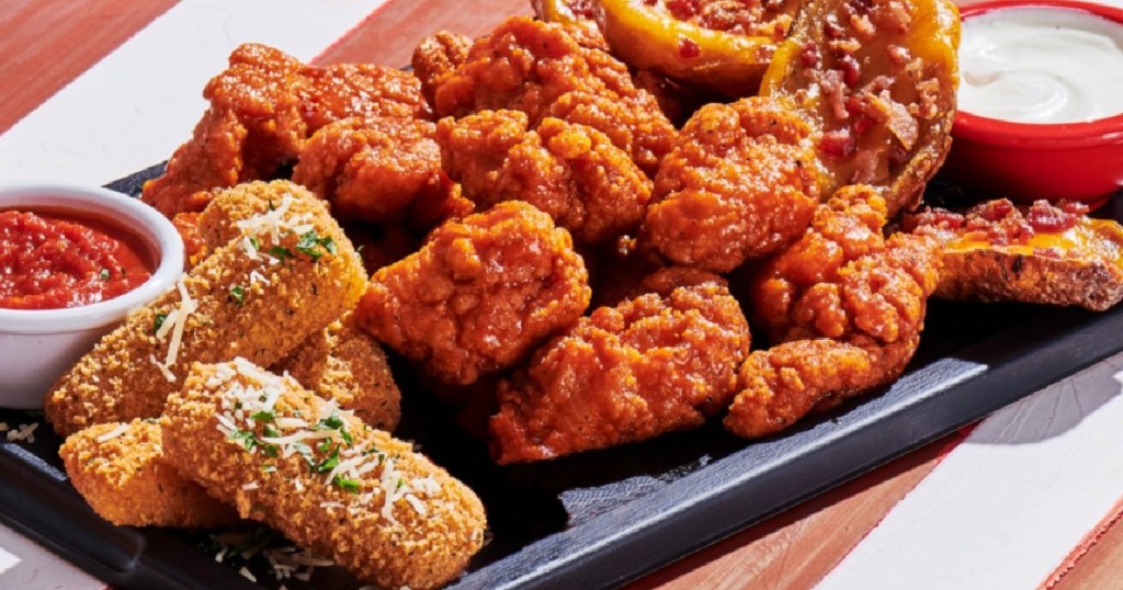 Plate of appetizers at TGI Friday's Friday