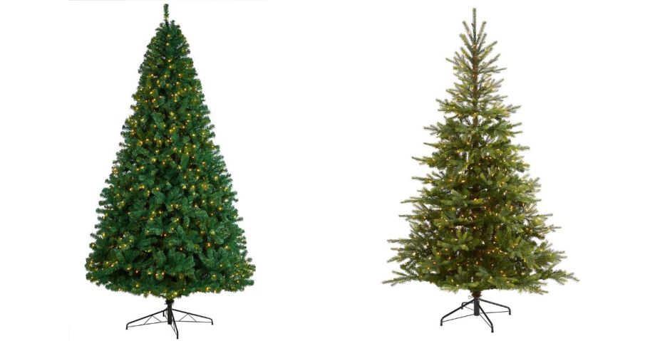 2 artificial christmas trees