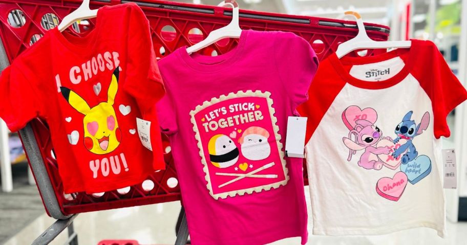 Target Valentine's Day Shirts Pikachu & Stitch