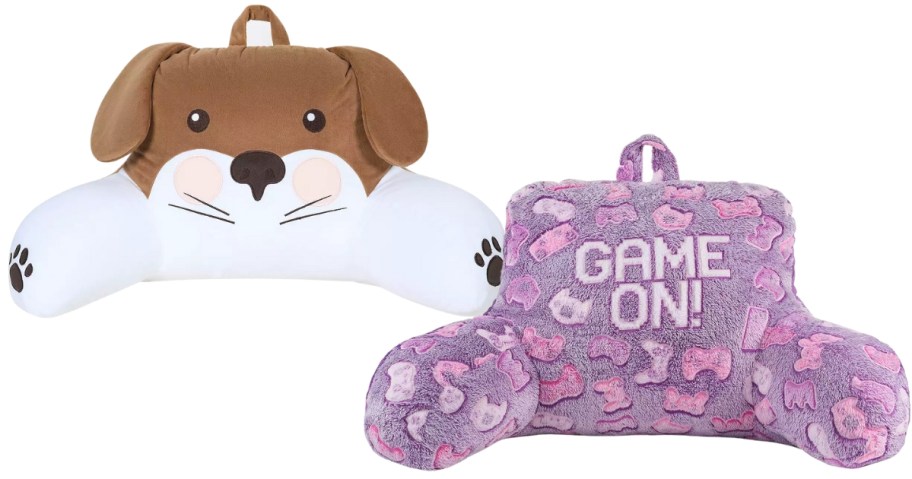 the big one brown dog and game on backrest pillows