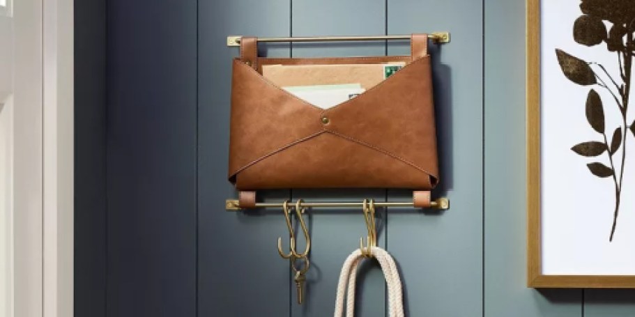 50% Off Target Wall Hooks & Organizers | Faux Leather Mail Holder Just $12.50