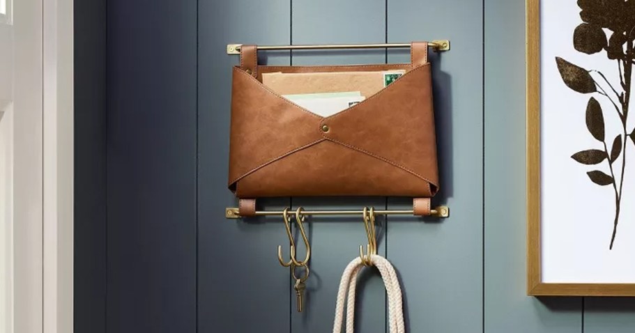 50% Off Target Wall Hooks & Organizers | Faux Leather Mail Holder Just $12.50