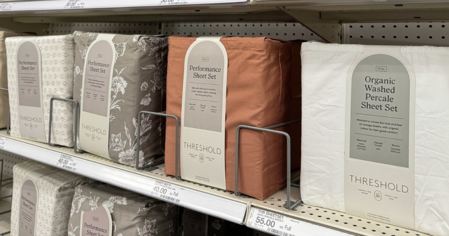 target threshold sheet sets on store shelf