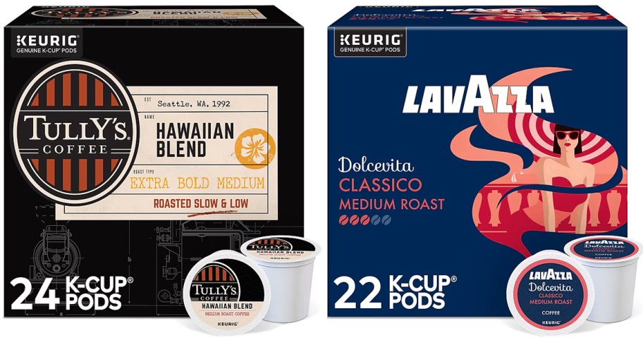 Tully's Hawaiian Blend Coffee & Lavazza Classico Coffee Keurig K-Cup Pods