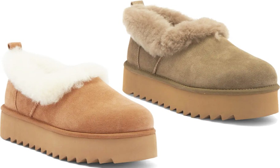 two brown ugg slippers