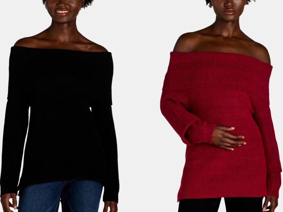 Time and Tru Women's Off-the-Shoulder Sweater