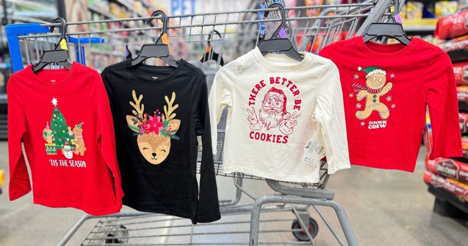 NEW Kids Christmas Long-Sleeve Shirts Only $5.48 on Walmart.com | Hip2Save
