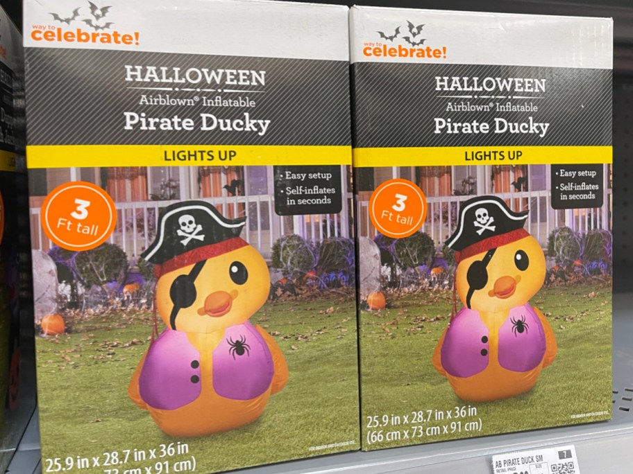 Way to Celebrate 3ft Halloween Airblown Inflatable Pirate Ducky