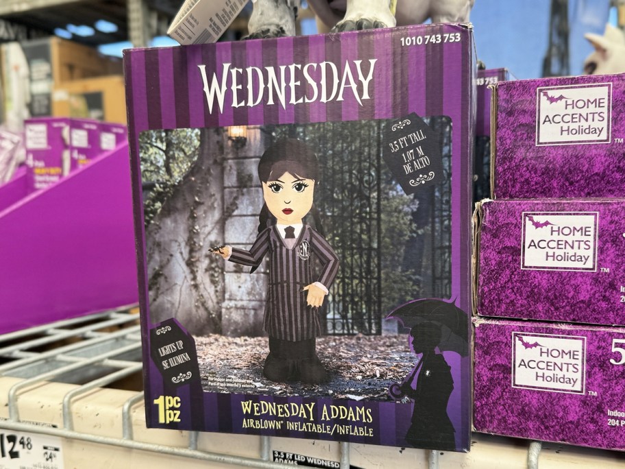 box for Wednesday Adams Inflatable on store shelf