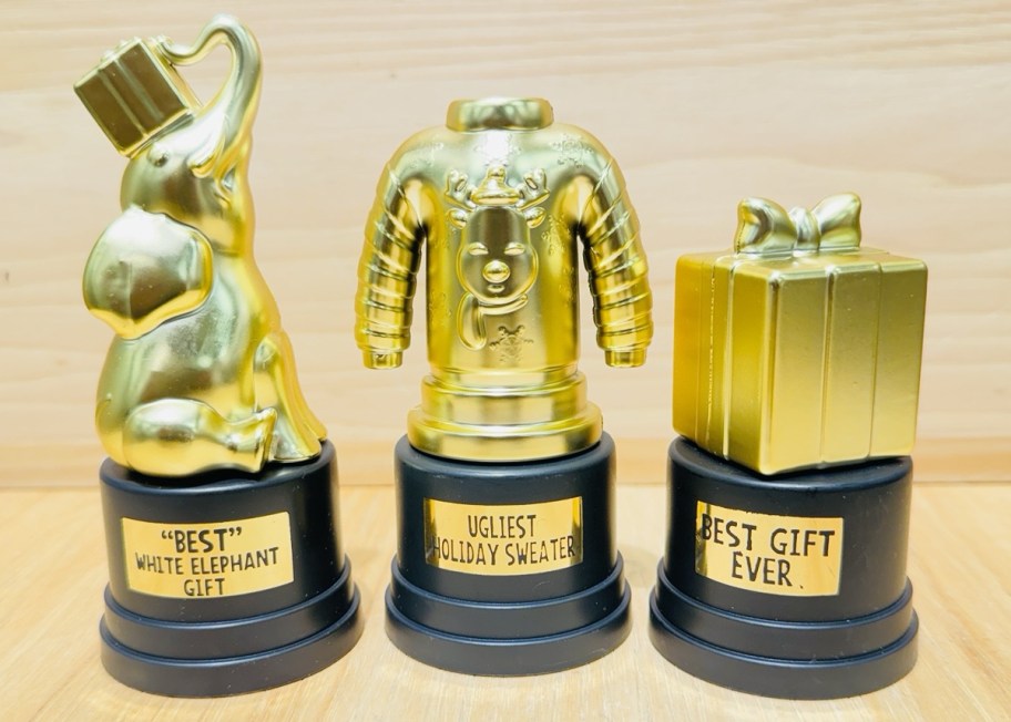 White Elephant Novelty Christmas Trophies