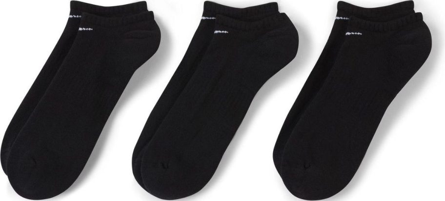  mens 3-pack black no show ankle socks