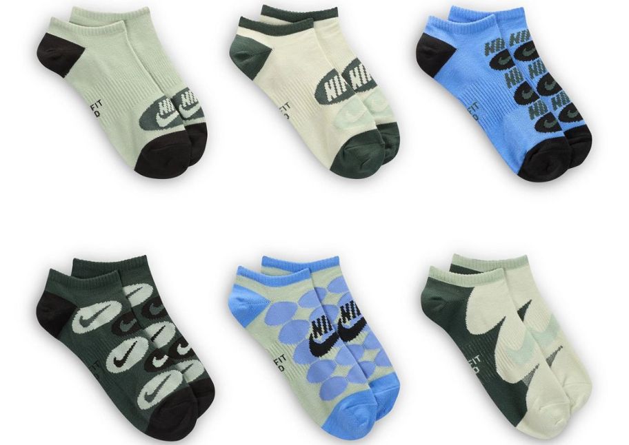 womens 6-pack no show ankle socks