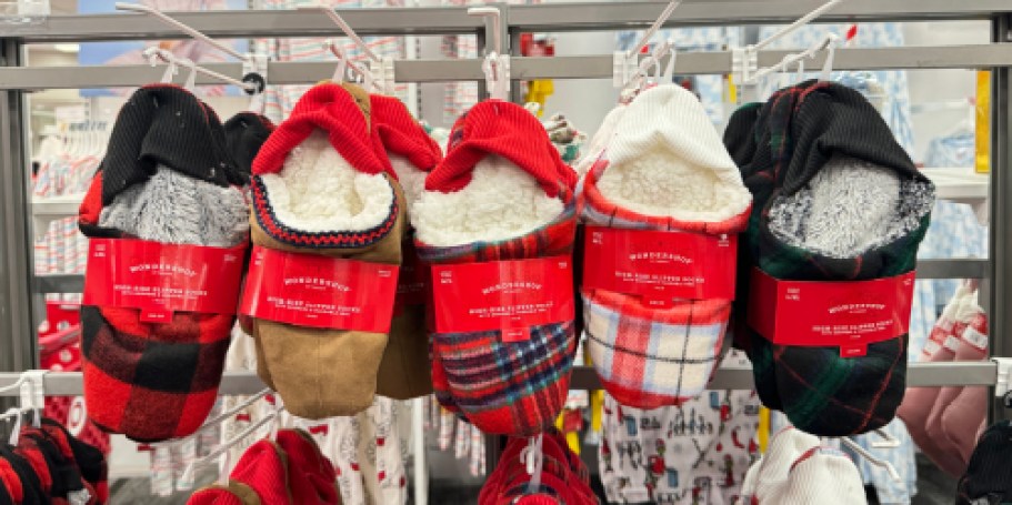 Cozy Christmas Slippers Just $10 on Target.com | Plaid, Reindeer, & More!