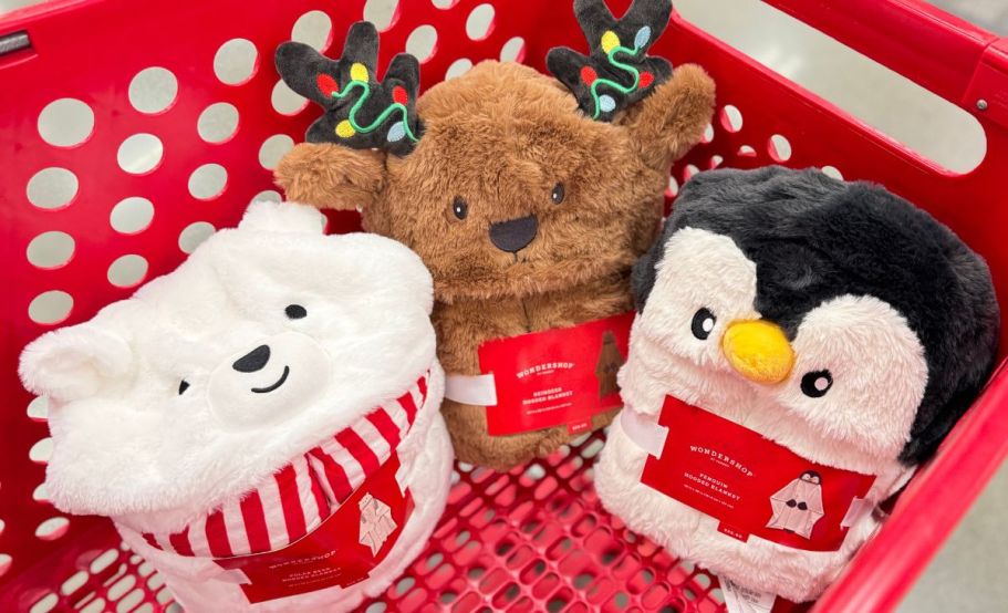 How Cute are These Hooded Christmas Blankets from Target?!