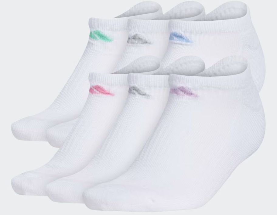 6 pair of white ankle socks