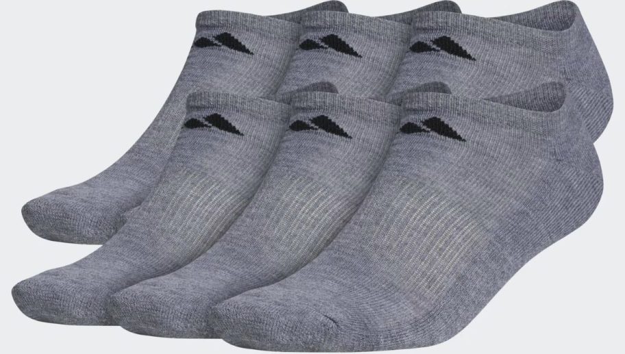 6 pair of gray ankle socks