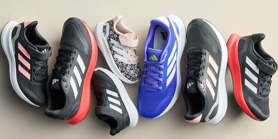 row of adidas runfalcon shoes