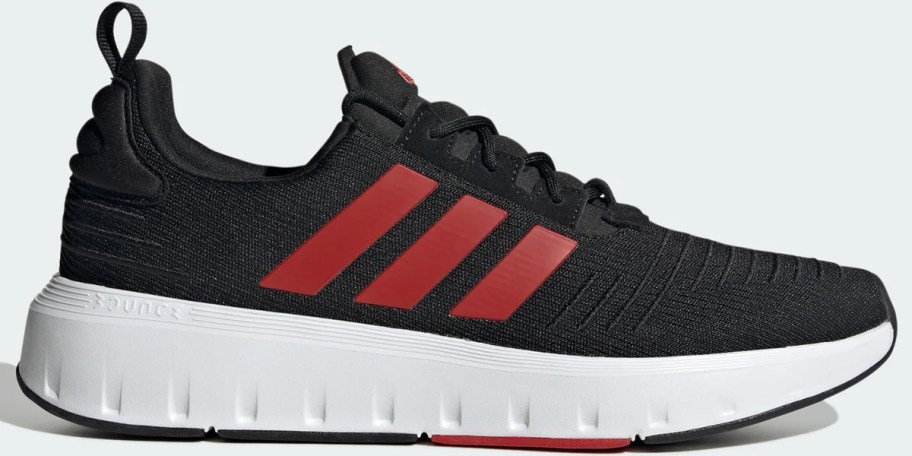 black and red adidas shoe