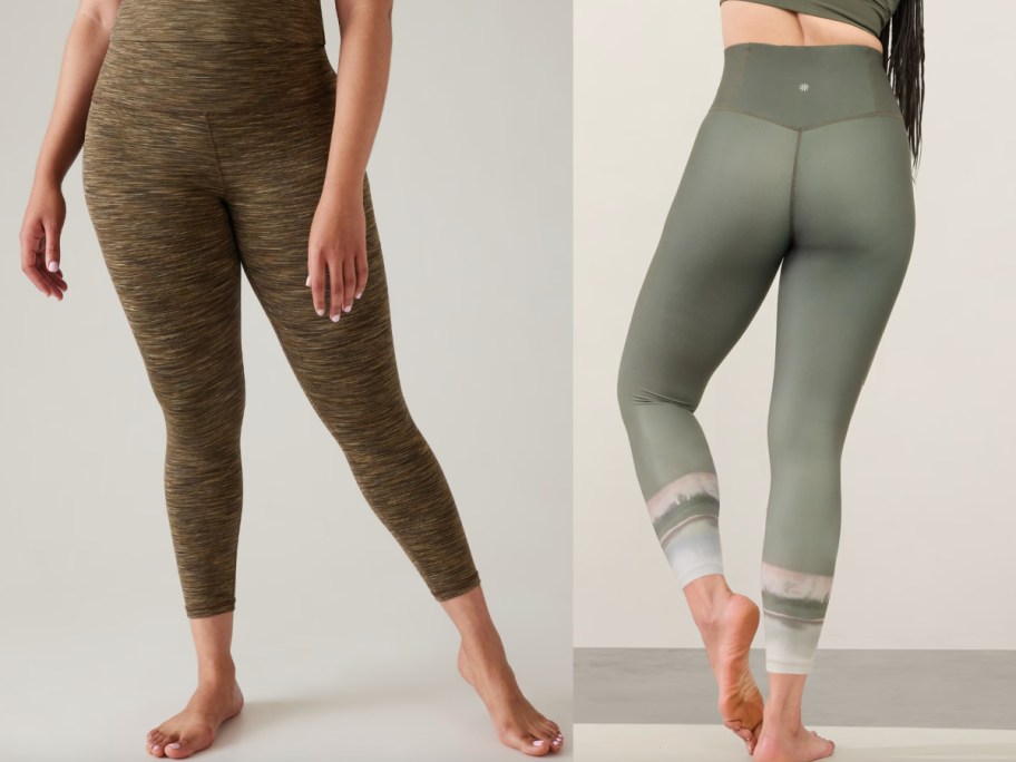 women in green leggings