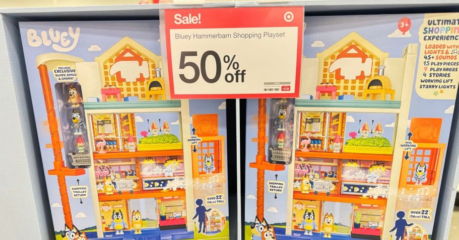 Get 50% Off Bluey Hammerbarn Shopping Playset on Target.com  – Just $26 (Reg. $70!)