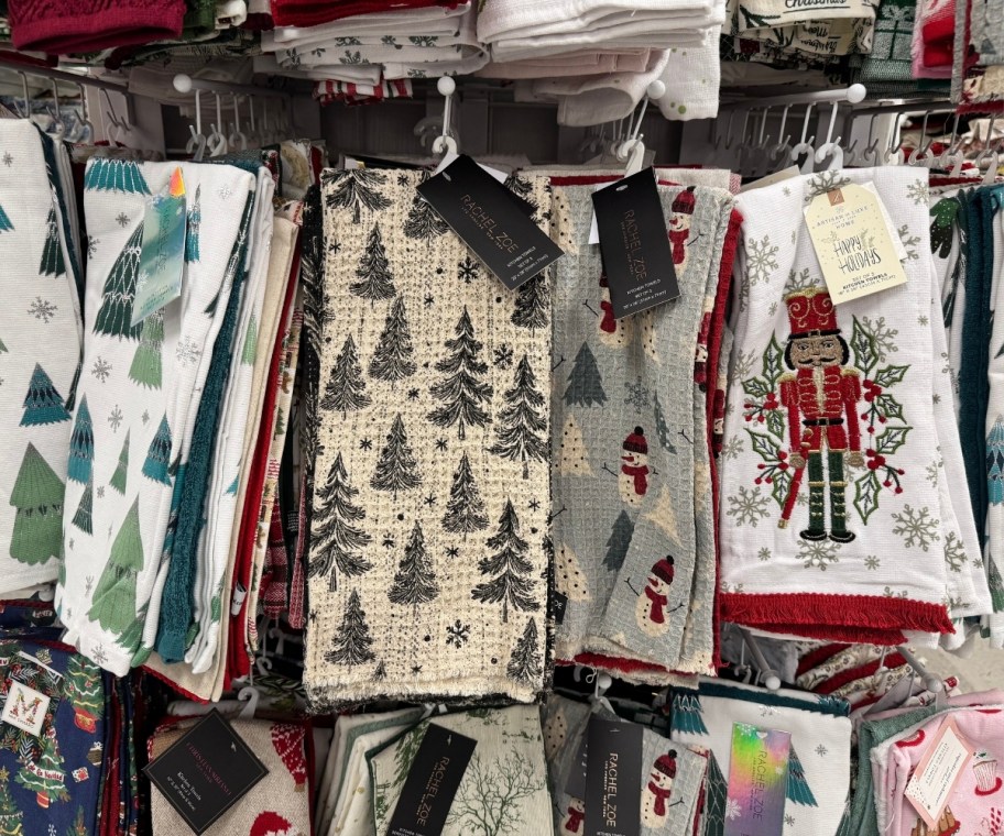 assorted christmas themed hand towels