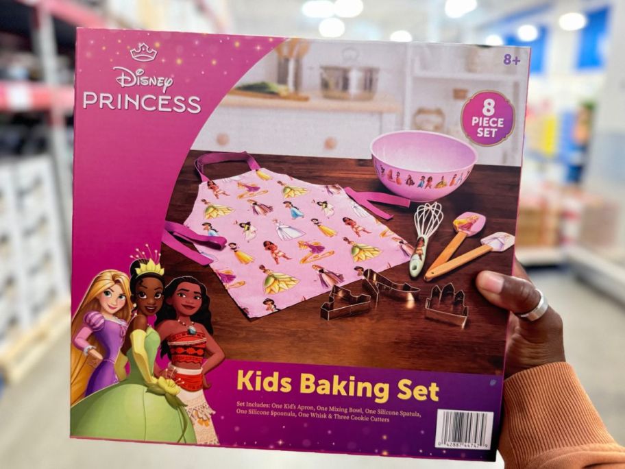 disney cooking set in womans hand