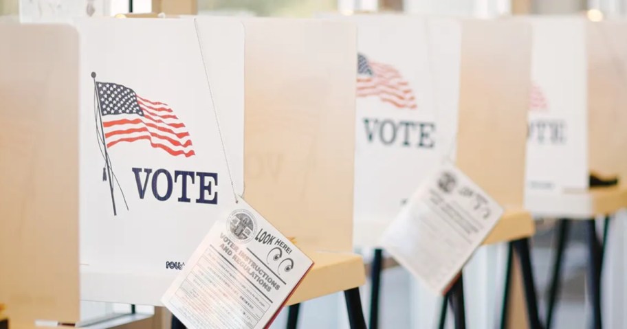 voting booths at a polling place