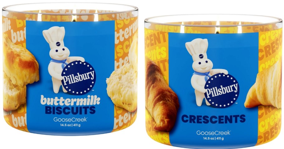 Pillsbury large jar candles in Buttermilk Biscuits and Crescent Roll scents