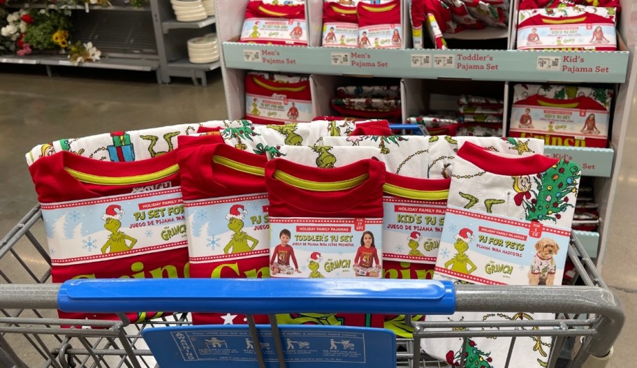 matching pj sets in a walmart cart