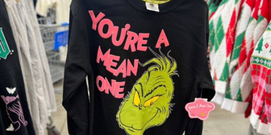 The Grinch Women’s Sweatshirts Only $14.98 at Walmart (Already Selling Out)