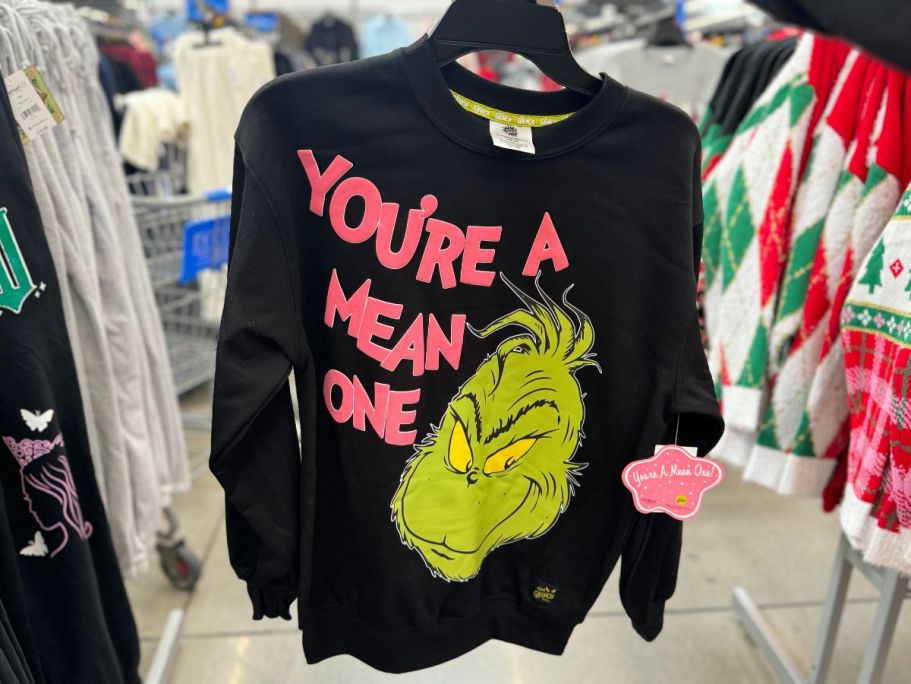 The Grinch Women’s Sweatshirts Only $14.98 at Walmart (Already Selling Out)