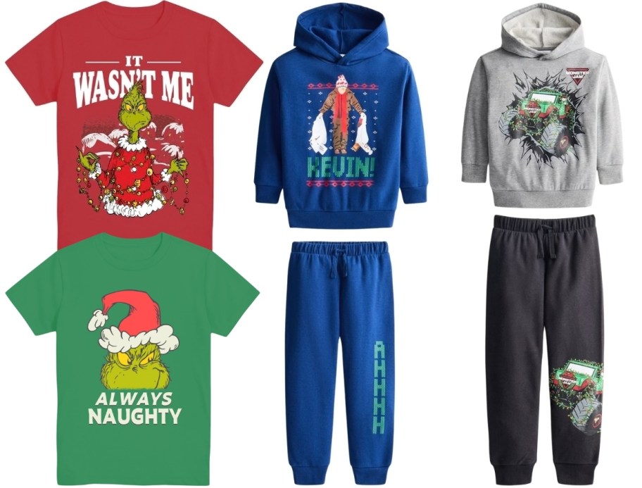 boys grinch tee and jogger sets