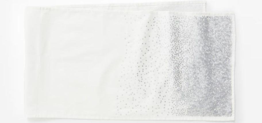 white sequin table runner