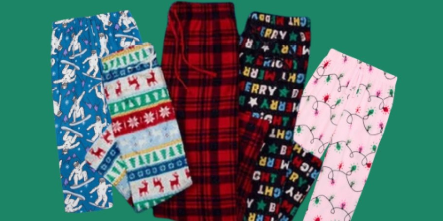 Christmas Pajama Pants Just $5 on Walmart.com (Kids & Adults Sizes!)