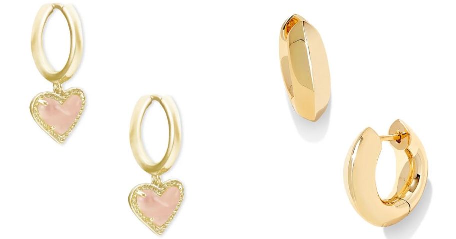 Kendra scott heart and metal earrings