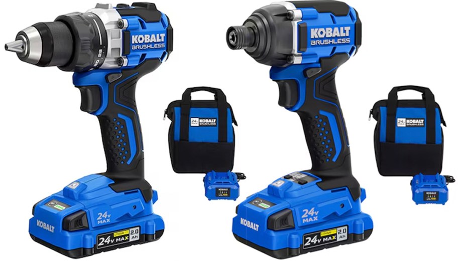 two kobalt drivers in blue and black 