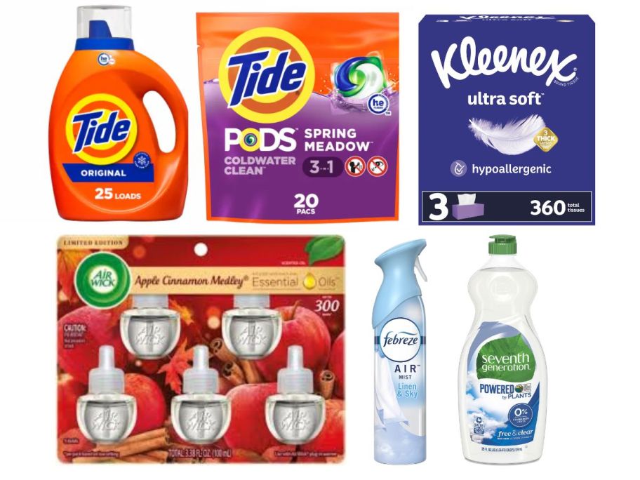 kroger household deal items on white background