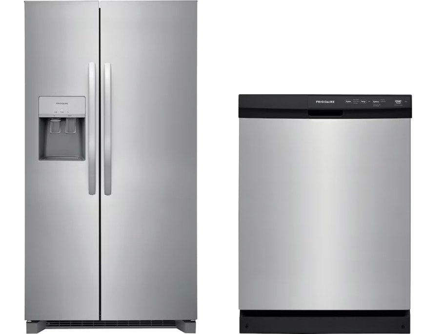 stainless steel fridge and dishwasher stock images