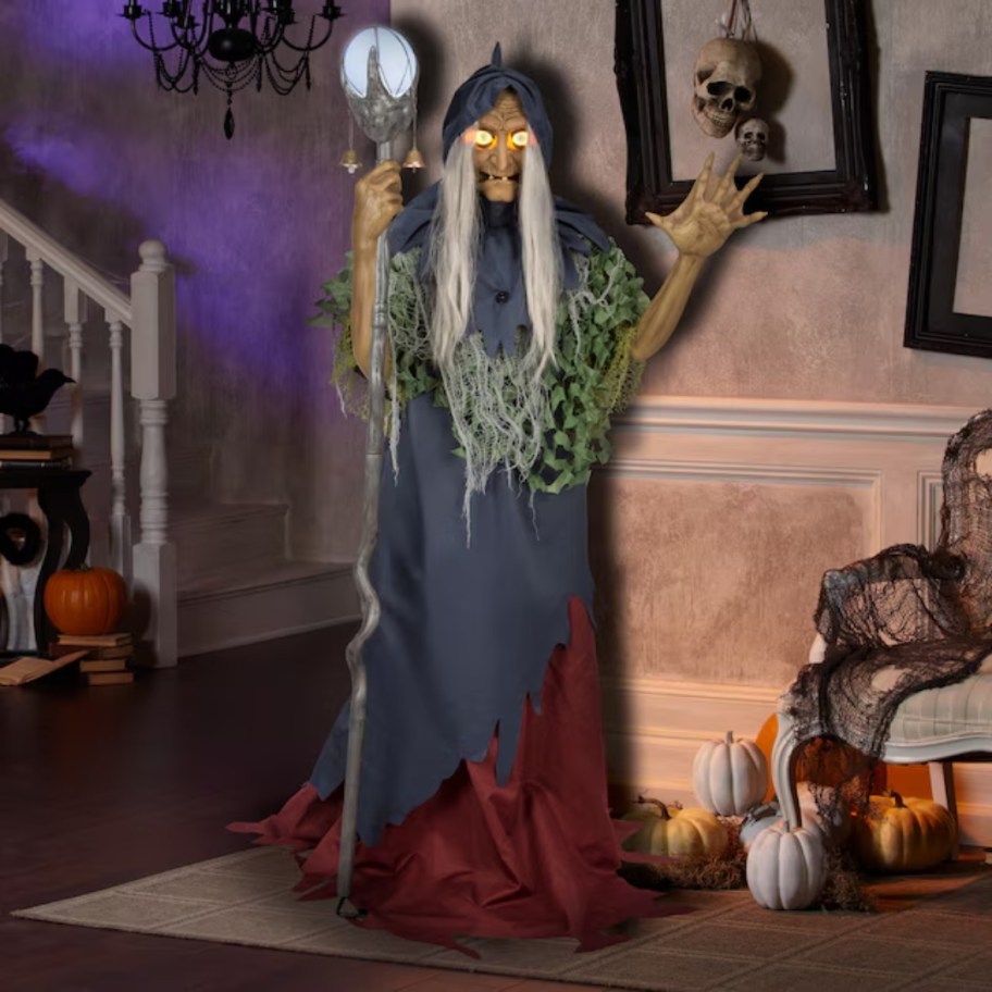 a large sea witch Halloween animatronic 