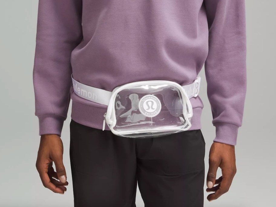 lululemon Everywhere Belt Bag 1L in Clear displayed