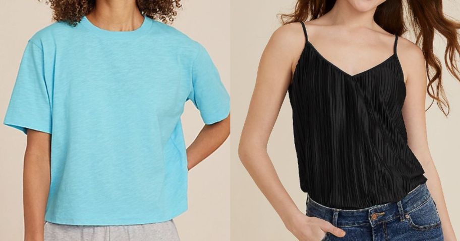 two women wearing maurices Women's Clearance Tops