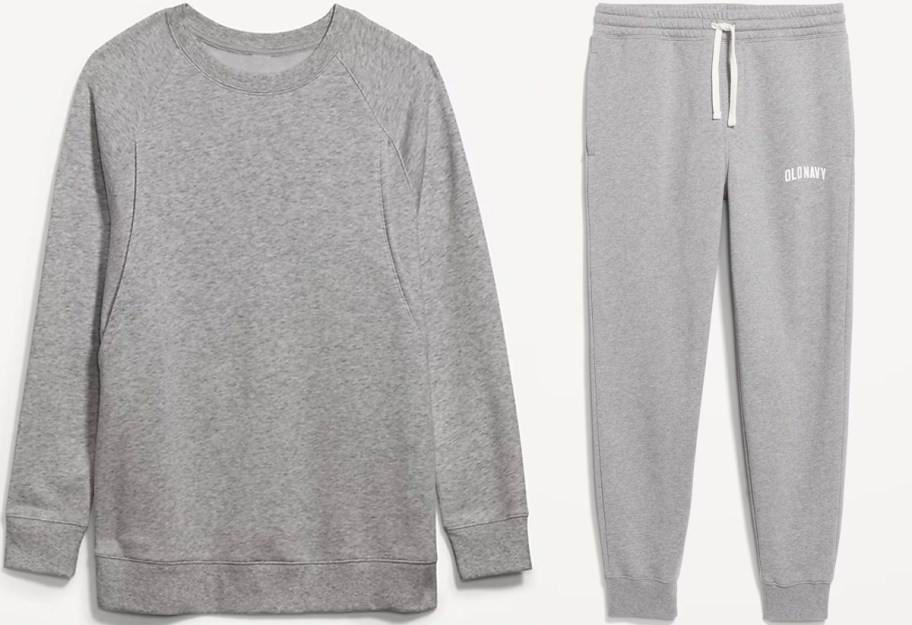 old navy gray mens sweatshirt and pants 