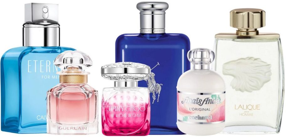 assorted bottles of perfume and cologne