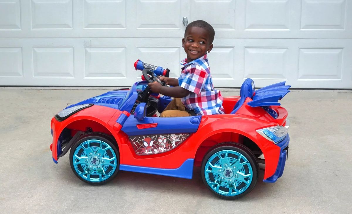 Spider Man Riding Car